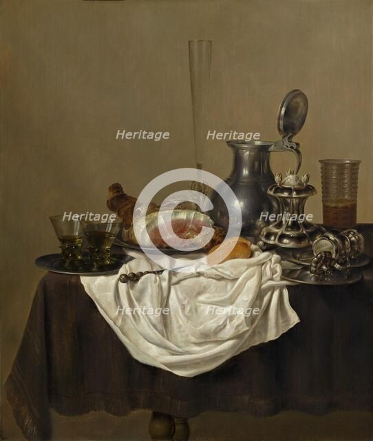 Still Life with Ham, 1650. Creator: Gerrit Willemsz. Heda.