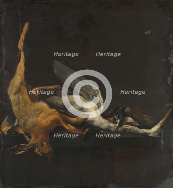 Still Life with Hare, Heron and other Birds, 1630-1652. Creator: Elias Vonck.