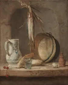 Still Life with Herrings, c. 1735. Creator: Jean-Siméon Chardin (French, 1699-1779)