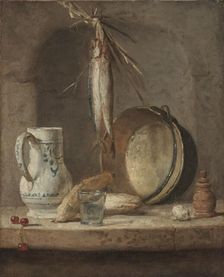 Still Life with Herrings, c. 1735. Creator: Jean-Siméon Chardin (French, 1699-1779)