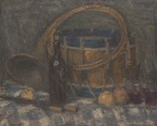 Still life with horn and drum, c1900. Creator: Edmond Francois Aman-Jean