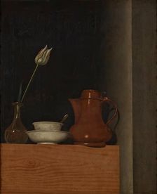 Still life with jug and tulip, 1754. Creator: Anna Maria Punz