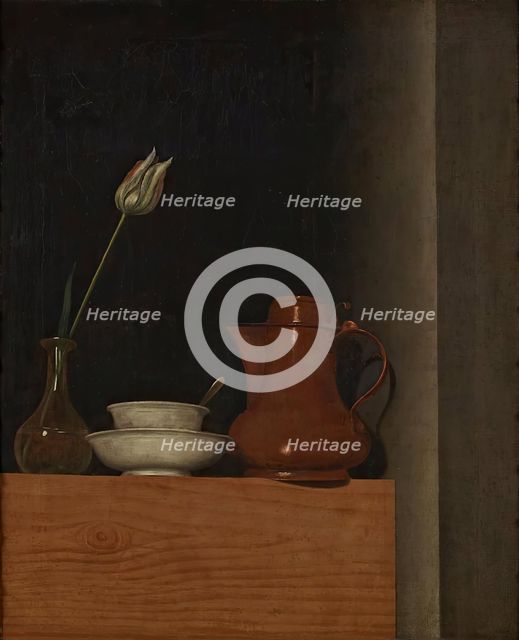 Still life with jug and tulip, 1754. Creator: Anna Maria Punz.