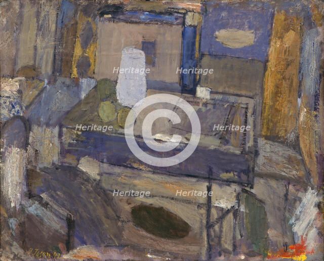 Still Life with Jar and Fruits, 1942. Creator: Immanuel  Ibsen.