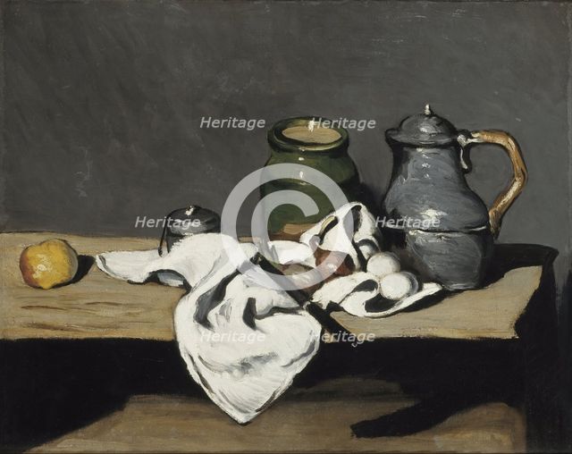 Still life with kettle, 1867-1869. Artist: Cézanne, Paul (1839-1906)