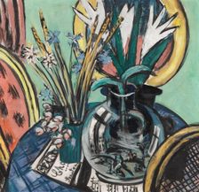Still Life with Large Glass Ball and Ears of Corn, 1934. Creator: Max Beckmann