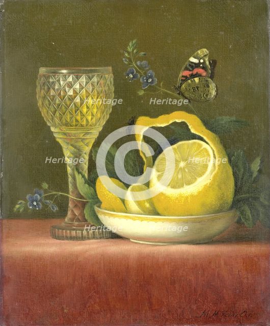 Still Life with Lemon and Cut Glass, 1823-1826. Creator: Maria Margrita van Os.