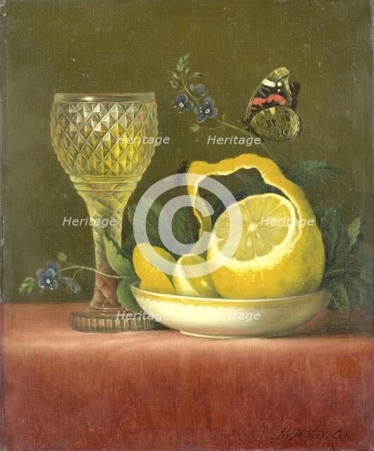 Still Life with Lemon and Cut Glass, 1823-1826. Creator: Maria Margrita van Os.