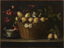 Still Life with Lemons in a Wicker Basket, ca 1643-1649. Creator: Zurbarán, Juan de (1620-1649)