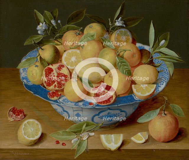 Still Life with Lemons, Oranges, and a Pomegranate, about 1620-1630. Creator: Jacob van Hulsdonck.
