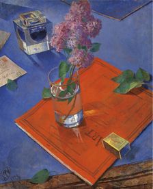 Still life with lilac , 1928. Creator: Petrov-Vodkin, Kuzma Sergeyevich (1878-1939)