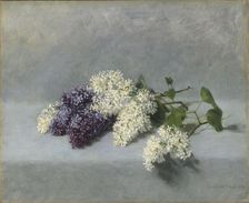Still life with lilacs, 1890. Creator: Benedicte Scheel