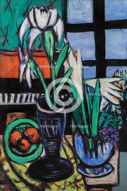 Still Life with Lilies, 1949. Creator: Max Beckmann.