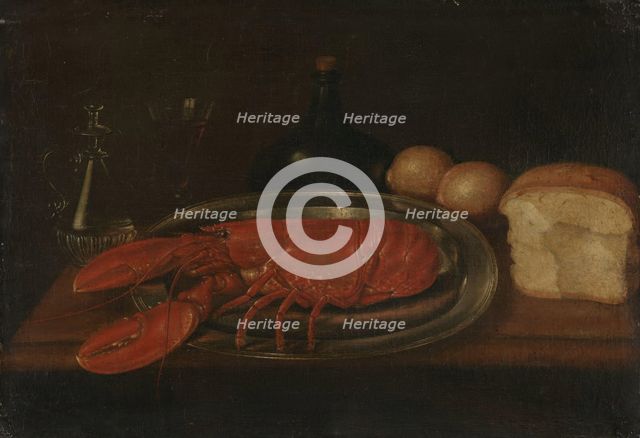 Still Life with Lobster and Bread, probably 17th century. Creator: Unknown.