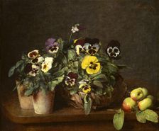Still Life with Pansies, 1874. Creator: Henri Fantin-Latour