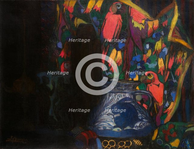 Still life with parrots, c1914-1920. Creator: Guinea, Isidoro (1893-1947).