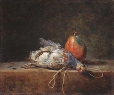 Still Life with Partridge and Pear, 1748. Creator: Jean-Simeon Chardin