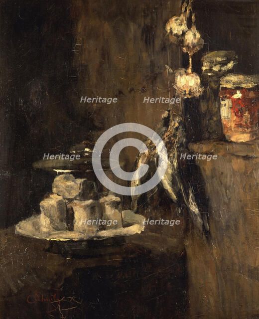 Still Life with Partridges and Cheese, after 1884. Artist: Schuch, Carl (1846-1903)