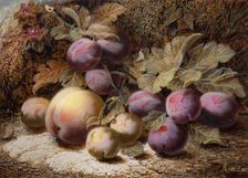 Still Life With Peach And Plums, 1916. Creator: Oliver Clare