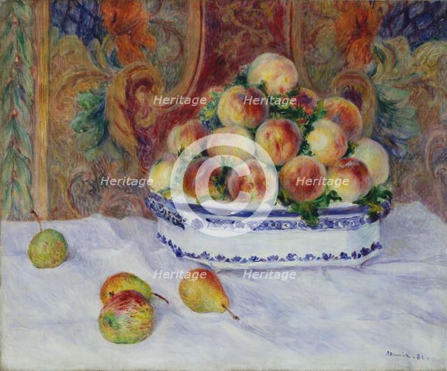 Still Life with Peaches, 1881. Creator: Pierre-Auguste Renoir.