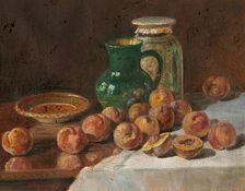 Still Life with Peaches, 1917. Creator: Gustav Adolf Obendorf