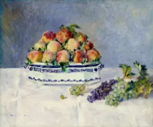 Still Life with Peaches and Grapes, 1881. Creator: Pierre-Auguste Renoir