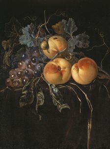 Still Life with Peaches and Grapes. Creator: Willem van Aelst