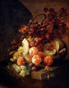 Still Life with Peaches late 17th or early 18th century. Artist: Jan Frans van Son
