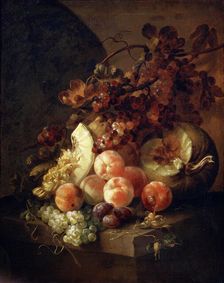 Still Life with Peaches late 17th or early 18th century. Artist: Jan Frans van Son