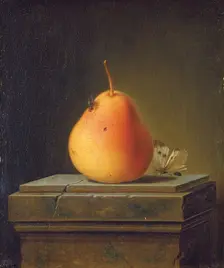 Still Life with Pear and Insects, 1765. Creator: Justus Juncker