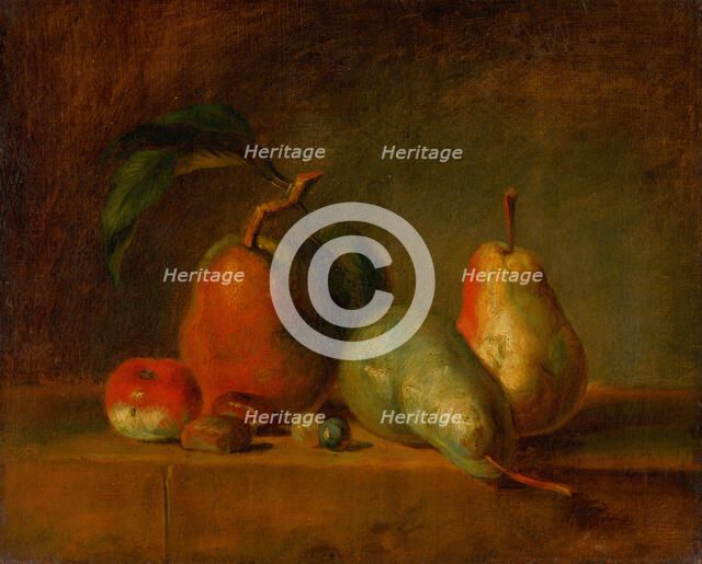 Still Life with Pears, 1850-1860. Creator: Unknown.