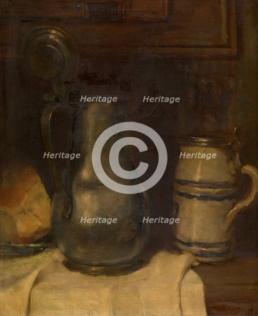 Still Life with Pewter Jar, 1915. Creator: Paul Claes.