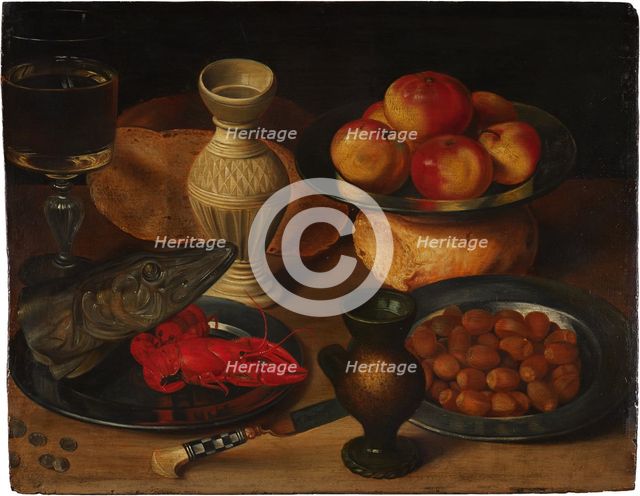 Still Life with Pike’s Head, 1600-1610. Creator: Georg Flegel.