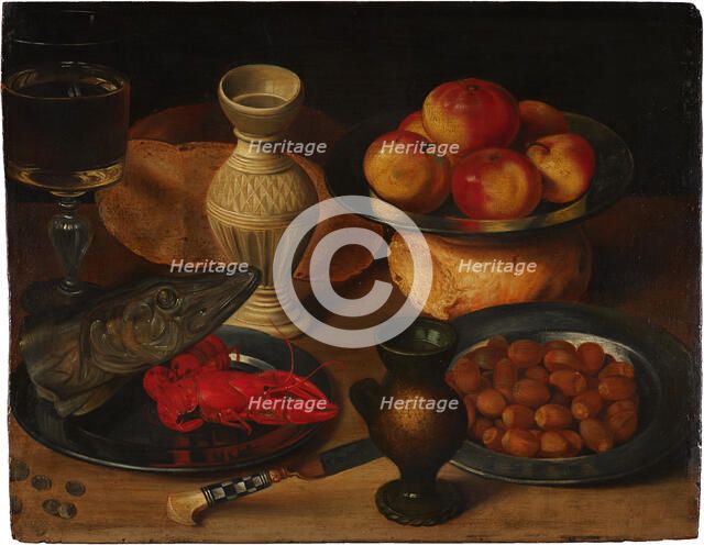 Still Life with Pike’s Head, 1600-1610. Creator: Georg Flegel.