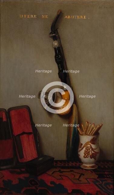 Still Life with Pipe and Matches, 1858. Creator: Alexandre-Gabriel Decamps (French, 1803-1860).