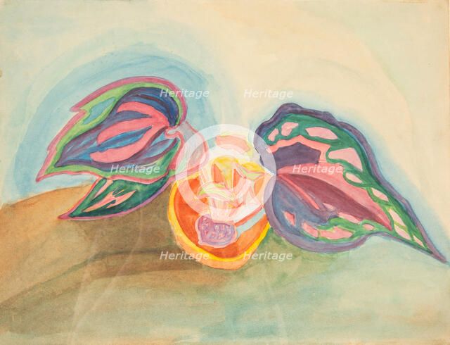 Still Life with Plant, c. 1920. Creator: Matyushin, Mikhail Vasilyevich (1861-1934).