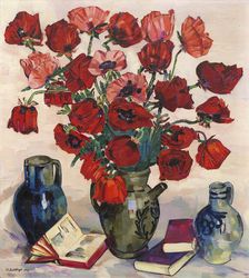 Still Life with Poppies, 1933. Creator: Böckstiegel, Peter August (1889-1951)