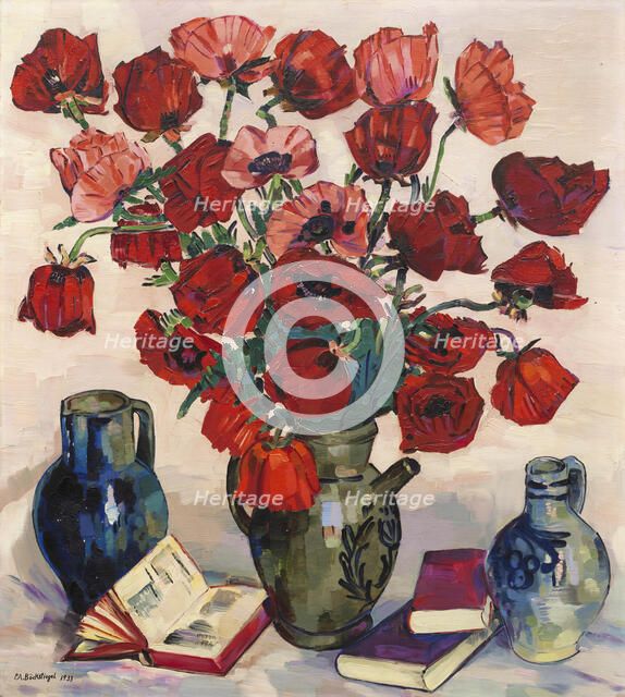 Still Life with Poppies, 1933. Creator: Böckstiegel, Peter August (1889-1951).