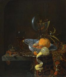Still Life with porcelain Bowl and Nautilus Cup, 1660. Creator: Willem Kalf