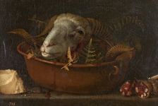 Still life with ram head, 17th century. Creator: Giovanni Benedetto Castiglione