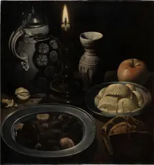 Still life with Roasted Chestnuts, c1630. Creator: Gottfried de Wedig