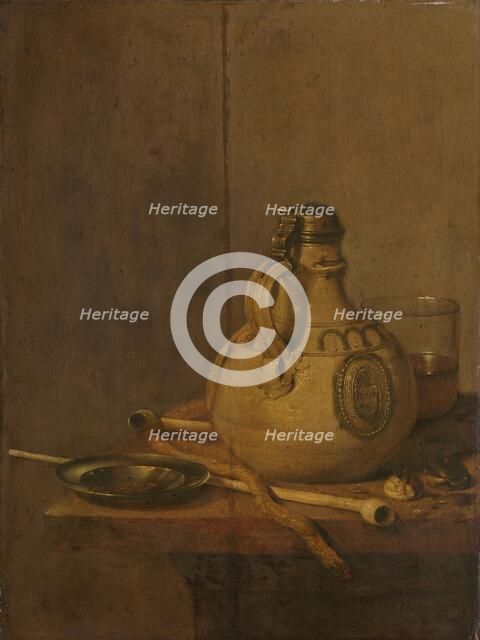 Still Life with Stoneware Jug and Pipes, 1647. Creator: Jan Jansz Treck.