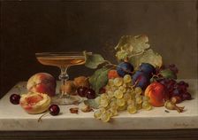 Still Life with Summer Fruits and Champagne , 1875. Creator: Preyer, Emilie (1849-1930)