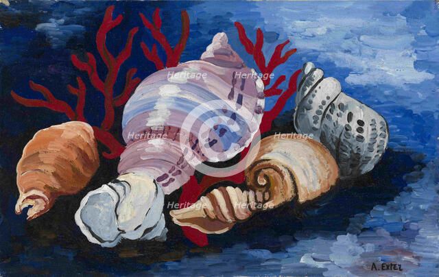 Still Life with Sea Shells, ca 1928. Artist: Exter, Alexandra Alexandrovna (1882-1949)