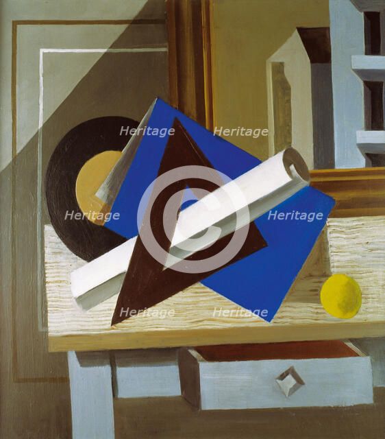 Still Life with Set Square, 1924. Creator: Suta, Romans (1896-1944).