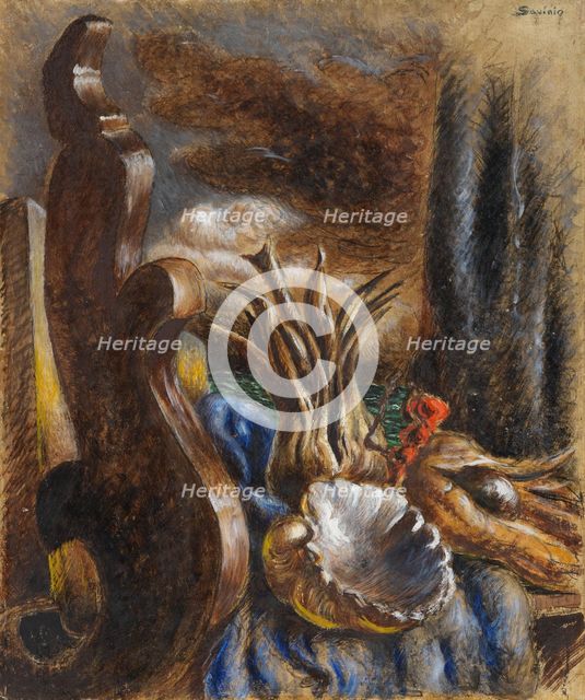Still Life with Shell (Sea Flower), 1934. Creator: Savinio, Alberto (1891-1952).