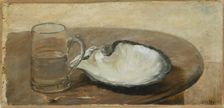 Still Life with Shell, Water Glass and Spoon, 1869. Creator: Louis Eysen