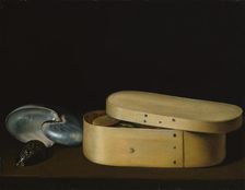 Still Life with Shells and a Chip-Wood Box, late 1620s. Creator: Sebastian Stoskopff