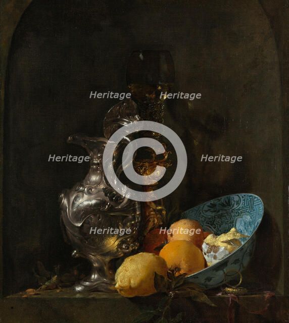 Still Life with Silver Jug, c. 1655-1656. Artist: Kalf, Willem (1619-1693)