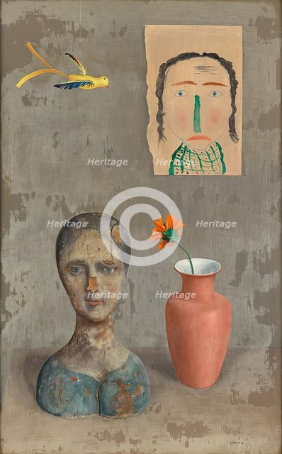 Still life with two heads, 1932. Creator: Rudolf Wacker.